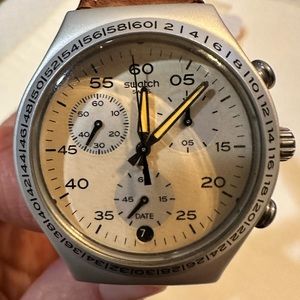 Genuine Leather Swatch Watch
